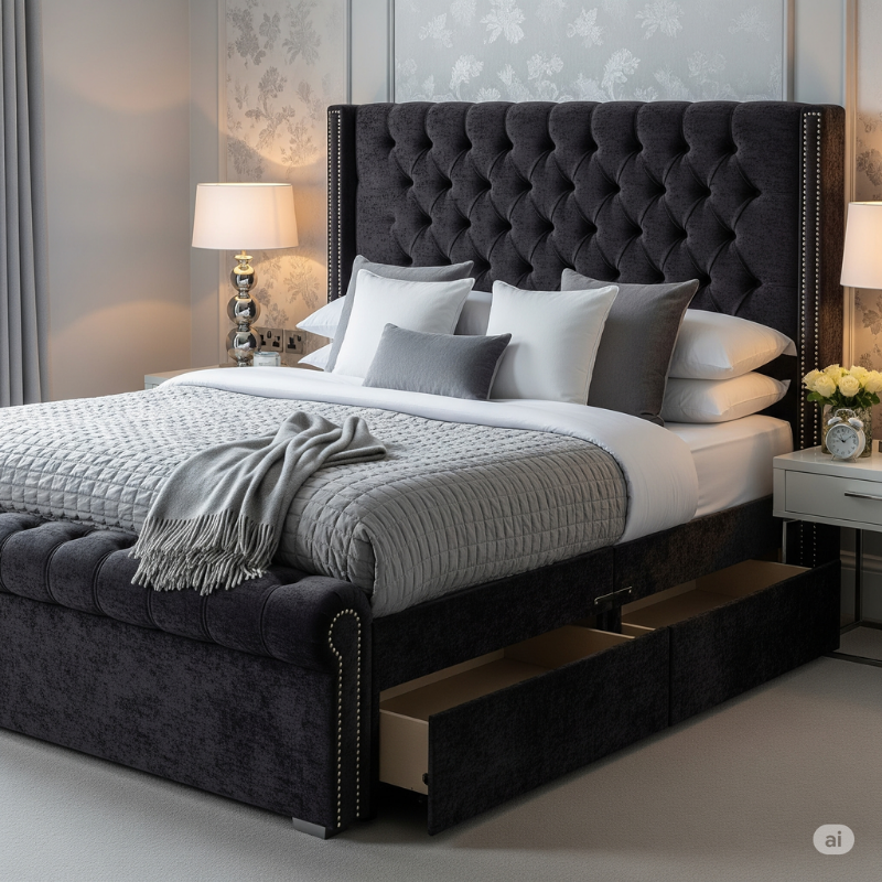 Miami Linear Divan Bed with Footboard (11) Miami Linear Divan Bed with Footboard (11)