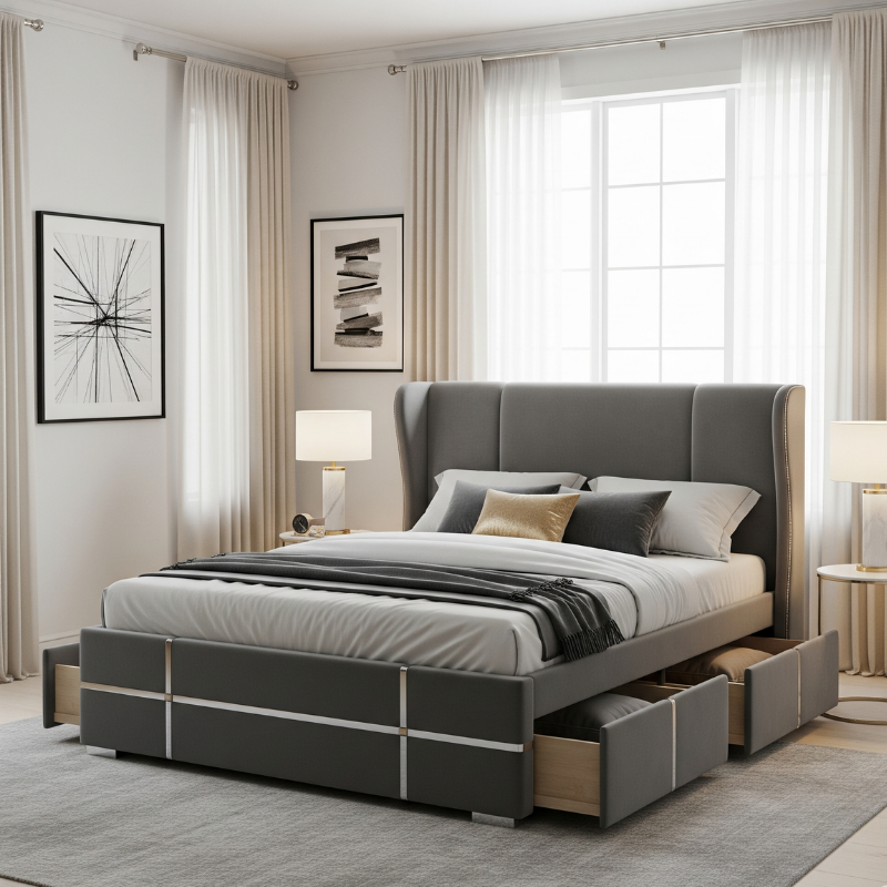 Miami Linear Divan Bed with Footboard (13) Miami Linear Divan Bed with Footboard (13)